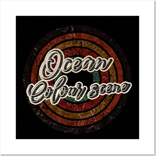 Ocean colour scene vintage design on top Posters and Art